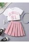 Girl's Los Angeles 91 Printed Crop T-Shirt - Skirt Set