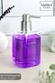 Glass Liquid Soap Dispenser Set with Wooden Stand - Liquid Soap Bottle Toothbrush Holder Bathroom Set Transparent 550 ml - 4