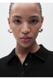 Openwork Knitted Polo Collar Sweater - 5