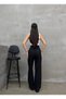 Women's Black High Waist Pleated Palazzo Fabric Trousers Nwj-10005000 - 4