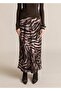 Leopard print satin skirt