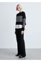 Combined Knit Pattern Sweater - 2