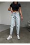 Lya Hsn New Season Lara Jiyan Women's Light Ice Blue Snow Wash Mom Jeans New Season - 3