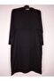 Women's Black Robe Two Side Whole Pocket Hooded Long Sleeve Two Thread Tunic - 7