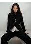 Jewel Button Stripe Collar Jacket - 5