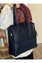 Navy Blue Women's Zipper Detailed Shoulder Bag 10Va2049
