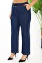 Elastic Waist Wide Leg Jeans Trousers Lycra High Waist Navy G115-1