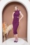 Padded Draped Midi Length Dress with Brooches Wedding Engagement Promise Graduation - 5