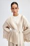 BOL SLEEVE PLEATED PANT AND SLEEVE DETAILED PLEATED KIMONO - 4
