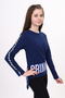 Girl's Criminal Printed Two-Sleeve Stripe T-Shirt - 4