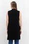 Women Split Neck Sleeveless Sweaters, Black - 3