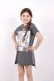 Girl's Leaf Printed Hooded T-Shirt