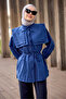 Navy Blue Double Collar Women's Shirt