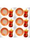 Gold Gilded 6-Piece Tea Cup Set with Gold Spoons