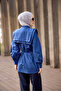 Navy Blue Double Collar Women's Shirt - 2