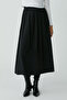 Modest Bleine Women's Relaxed Elastic Waist Black Skirt - 2