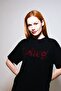 Lylies Red Stone Printed Relaxed Fit Black Women's Tshirt - 3