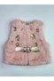 3-Piece Baby Girl Set with Floral Plush Vest and Elastic Waist Pants - 4