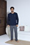 Men's Combed Single Jersey Long Sleeve Pajama Set - 2