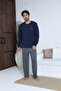 Men's Combed Single Jersey Long Sleeve Pajama Set - 5