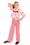 Girl's batik print tracksuit set with front lettering