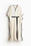 Tie-belt kaftan dress
