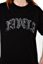 Favela Stone Printed Relaxed Fit Black Women's Tshirt - 2