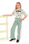 Girl's batik print tracksuit set with front lettering