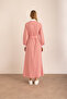 Red Striped Cotton Dress with Embroidery Detail - 6