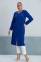 Women's Lapel Stone Detail Zip-Up Plus Size Curve Home Beach Midi Terry Dress - 6