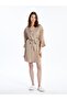 Shawl Collar Plain Long Sleeve Satin Women's Dressing Gown (W4) - 2
