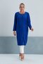 Women's Lapel Stone Detail Zip-Up Plus Size Curve Home Beach Midi Terry Dress