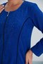 Women's Lapel Stone Detail Zip-Up Plus Size Curve Home Beach Midi Terry Dress - 2