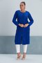 Women's Lapel Stone Detail Zip-Up Plus Size Curve Home Beach Midi Terry Dress - 4