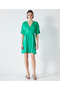 Double-breasted dress with tie waist - 2