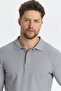 Men's Regular Fit Polo Collar Basic Sweatshirt with Drop Knit - 5