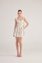 Floral Mini Romance Dress Pink with Brode Detail on the Skirt - 7