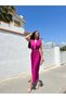 women's padded shoulders draped long dress(ORIGINAL VIDEO USED) - 7