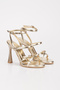 Women's Metal E.K. Gold Banded Heeled Shoes - 4