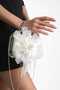 Women's Rose White Bridal Bag and Evening Dress Bag with Zircon Stones for Special Moments - 3