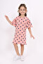 Girl's Ruffled Sleeve Full Polka Dot Printed Dress - 4