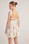 Floral Mini Romance Dress Pink with Brode Detail on the Skirt - 2