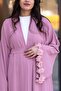 Zahra Abaya with Pink Sleeve Flower Detail - 7
