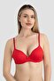 Women's padded underwire bra 3-piece set black white red - 2