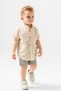 Stylish Patterned Shirt Striped Waist-Adjustable Short-Sleeve Shorts 2-Piece Set for Kids and Baby Clothing Special - 2