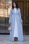 Gray Sleeve Floral Detailed Zahra Abaya - 6