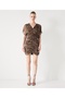 Haljina sa naborima i leopard printom