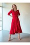 Long Sleeve Asymmetrical Ruffled Midi Dress - Chic and Elegant Design - 2