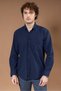 Men's 100% Natural Long Sleeve Regular Fit Organic Linen Dad Shirt 8120