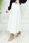 Scuba Flared Skirt White 212 - 3